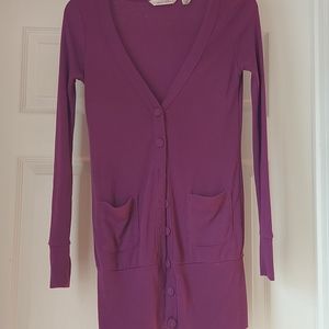 Purple cardigan sweater